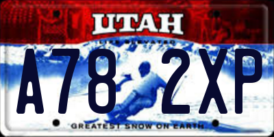 UT license plate A782XP