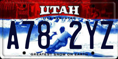UT license plate A782YZ