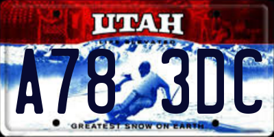 UT license plate A783DC