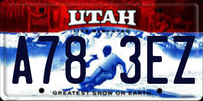 UT license plate A783EZ