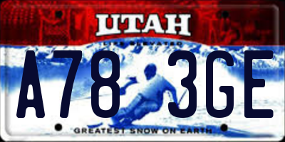 UT license plate A783GE