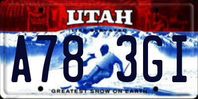 UT license plate A783GI