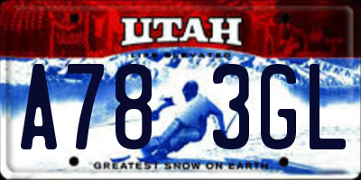UT license plate A783GL