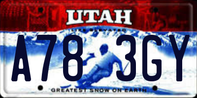 UT license plate A783GY