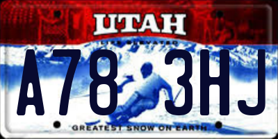 UT license plate A783HJ