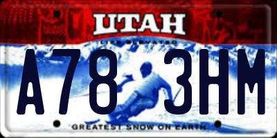 UT license plate A783HM