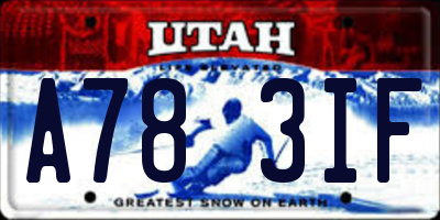 UT license plate A783IF