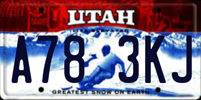 UT license plate A783KJ