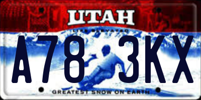 UT license plate A783KX