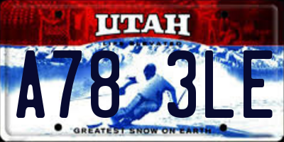 UT license plate A783LE