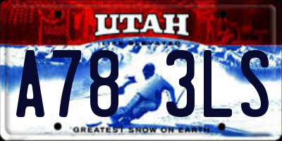 UT license plate A783LS