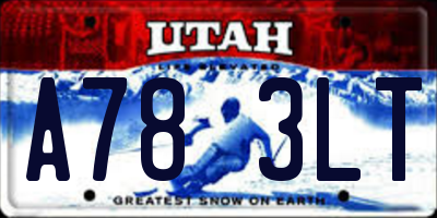 UT license plate A783LT