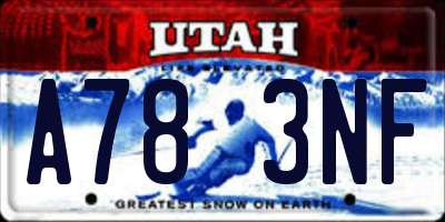 UT license plate A783NF