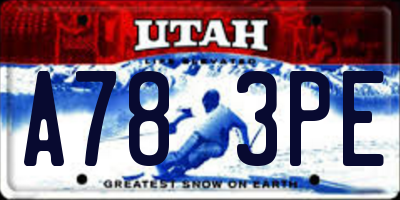 UT license plate A783PE