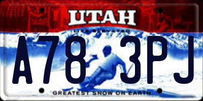UT license plate A783PJ