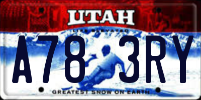 UT license plate A783RY