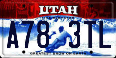 UT license plate A783TL