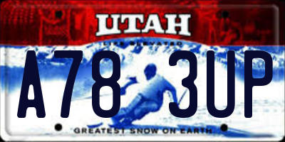 UT license plate A783UP