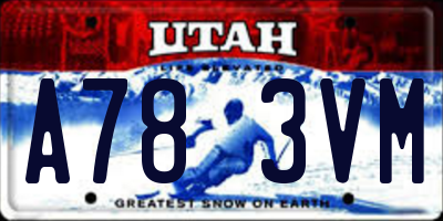 UT license plate A783VM