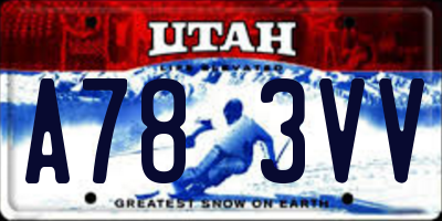 UT license plate A783VV