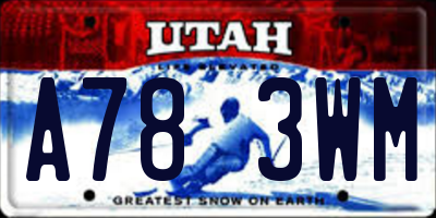 UT license plate A783WM