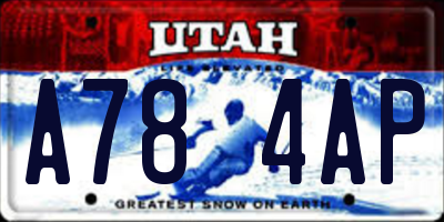 UT license plate A784AP