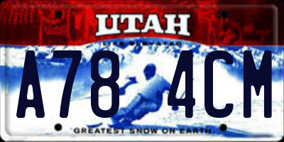 UT license plate A784CM