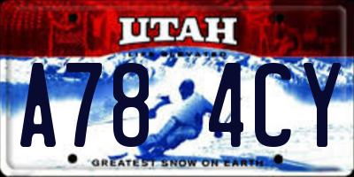 UT license plate A784CY