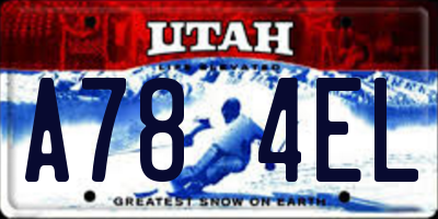 UT license plate A784EL