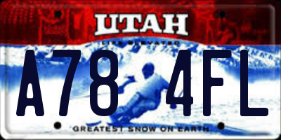 UT license plate A784FL