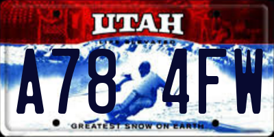 UT license plate A784FW