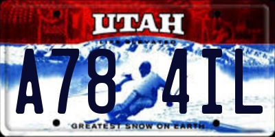 UT license plate A784IL