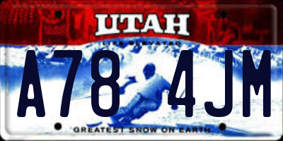UT license plate A784JM