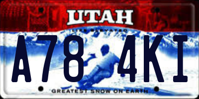 UT license plate A784KI