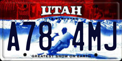 UT license plate A784MJ