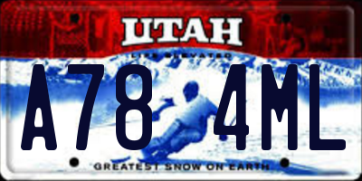 UT license plate A784ML