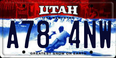 UT license plate A784NW