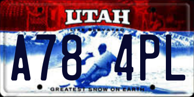 UT license plate A784PL