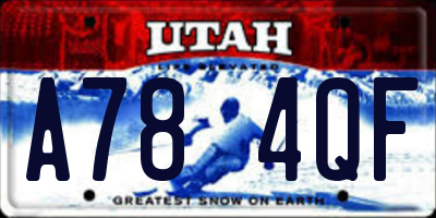 UT license plate A784QF