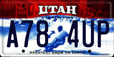 UT license plate A784UP