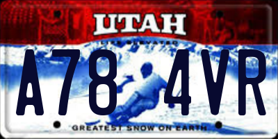 UT license plate A784VR