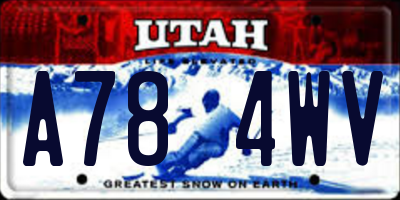 UT license plate A784WV