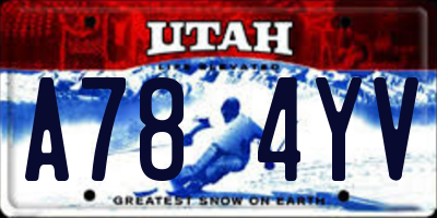UT license plate A784YV