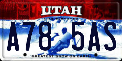 UT license plate A785AS