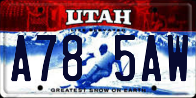 UT license plate A785AW