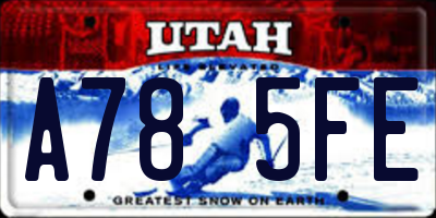 UT license plate A785FE