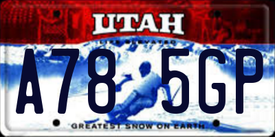UT license plate A785GP