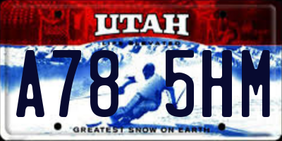 UT license plate A785HM