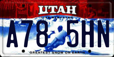 UT license plate A785HN