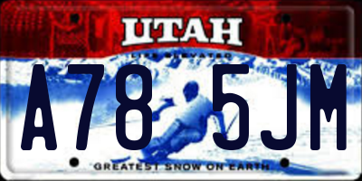UT license plate A785JM